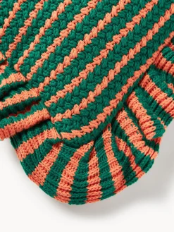 Funda de cojín de punto a rayas con volantes Blaise