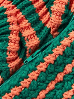 Funda de cojín de punto a rayas con volantes Blaise