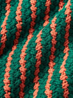 Funda de cojín de punto a rayas con volantes Blaise