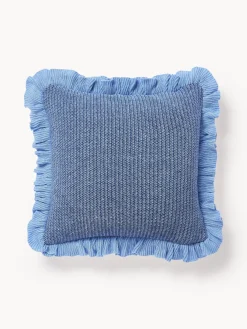 Funda de cojín de punto con volantes Pansy