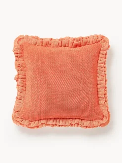 Funda de cojín de punto con volantes Pansy