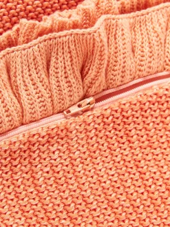 Funda de cojín de punto con volantes Pansy