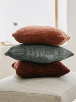 Funda de cojín de punto de algodón ecológico Adalyn