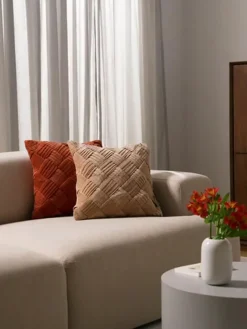 Funda de cojín de terciopelo texturizada Sina