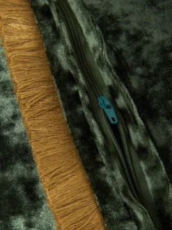 Funda de cojín de terciopelo con flecos Cyrus