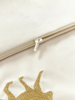 Funda de cojín de terciopelo bordada Cheetah