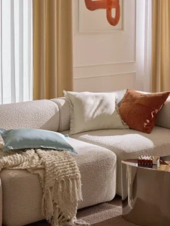 Funda de cojín de terciopelo de estructura lineal fina Fiona