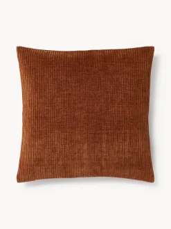 Funda de cojín de terciopelo de estructura lineal fina Fiona