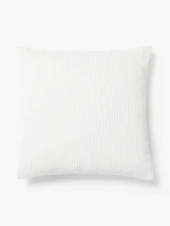 Funda de cojín de terciopelo de estructura lineal fina Fiona