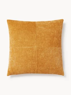 Funda de cojín de terciopelo de estructura lineal fina Fiona