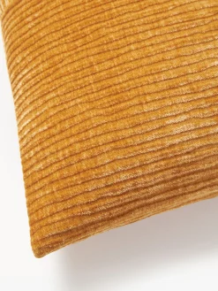 Funda de cojín de terciopelo de estructura lineal fina Fiona