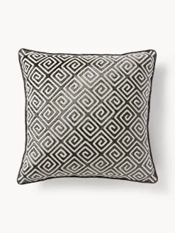 Funda de cojín de terciopelo con bordado de chenilla Solenne