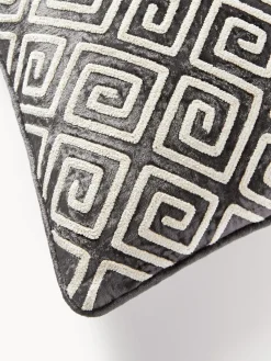 Funda de cojín de terciopelo con bordado de chenilla Solenne