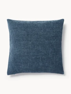 Funda de cojín de terciopelo de estructura lineal fina Fiona