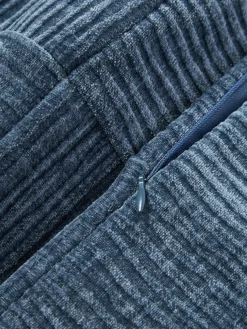 Funda de cojín de terciopelo de estructura lineal fina Fiona