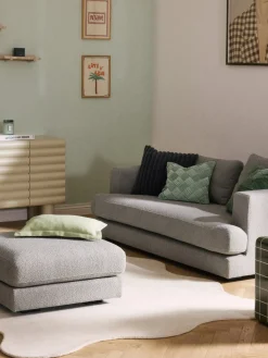 Funda de cojín de terciopelo de estructura lineal fina Fiona