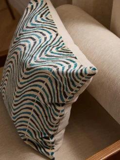 Funda de cojín de viscosa estampada en tejido jacquard Hayden