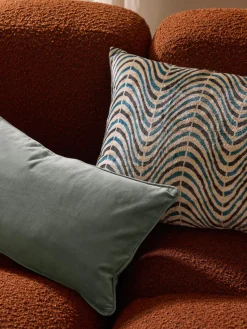 Funda de cojín de viscosa estampada en tejido jacquard Hayden