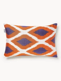 Funda de cojín decorativo de seda con estampado abstracto Silky