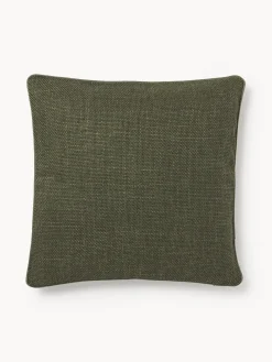 Funda de cojín en tejido bouclé con ribete Aya