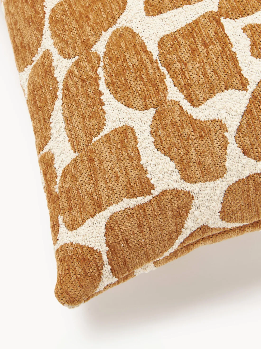 Funda de cojín en tejido bouclé y chenilla Nenda