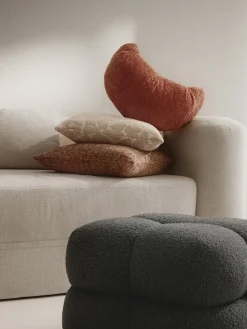 Funda de cojín en tejido bouclé y chenilla Nenda