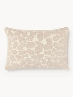 Funda de cojín en tejido bouclé y chenilla Nenda