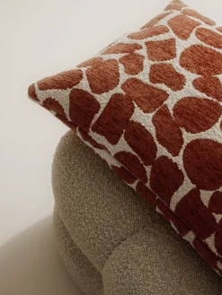 Funda de cojín en tejido bouclé y chenilla Nenda