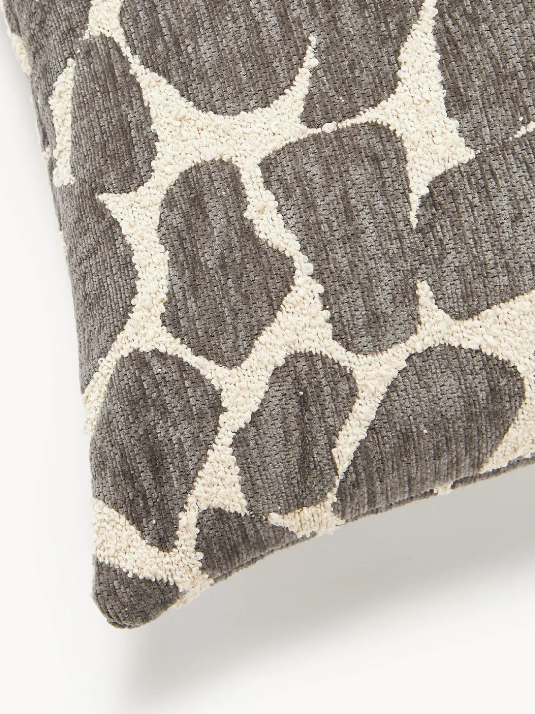 Funda de cojín en tejido bouclé y chenilla Nenda