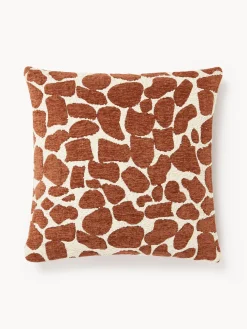 Funda de cojín en tejido bouclé y chenilla Nenda