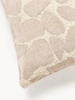 Funda de cojín en tejido bouclé y chenilla Nenda