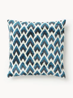 Funda de cojín estampada de viscosa en tejido jacquard Heron