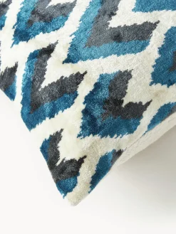 Funda de cojín estampada de viscosa en tejido jacquard Heron