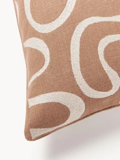 Funda de cojín para exterior con estampado de ondas bordadas Shanti