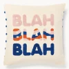 Funda de cojín reversible con inscripción bordada Blah Blah