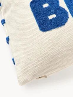 Funda de cojín reversible con inscripción bordada Blah Blah