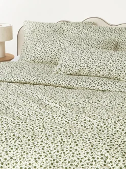 Funda nórdica de algodón lavado con fino estampado floral Nolana