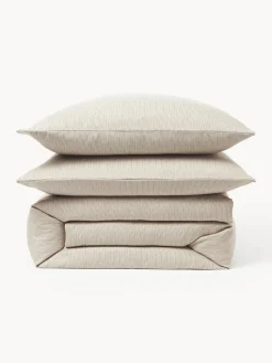 Funda nórdica de franela con rayas finas Javon