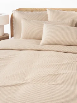 Funda nórdica de franela con rayas finas Javon