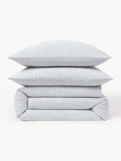 Funda nórdica de lino lavado con rayas finas Rinna