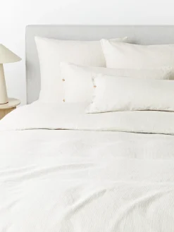 Funda nórdica de lino lavado con rayas finas Rinna