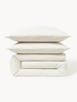 Funda nórdica de lino lavado con rayas finas Rinna