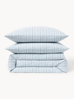 Funda nórdica de lino lavado con rayas Telma