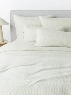 Funda nórdica de lino lavado con rayas finas Rinna