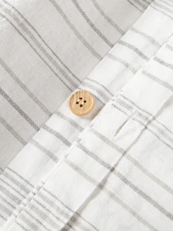 Funda nórdica de lino lavado con rayas Telma