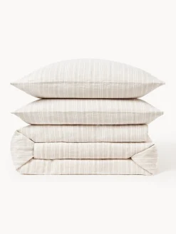 Funda nórdica de lino lavado con rayas Telma