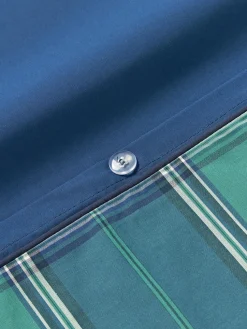 Funda nórdica de percal a cuadros con ribete Scarlet