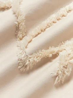 Funda nórdica de percal con decoración de penachos Madeline