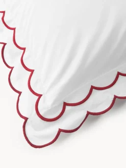 Funda nórdica de percal con dobladillo bordado Atina