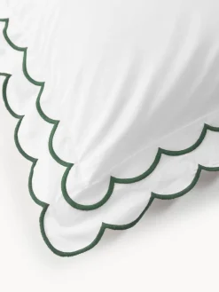 Funda nórdica de percal con dobladillo bordado Atina
